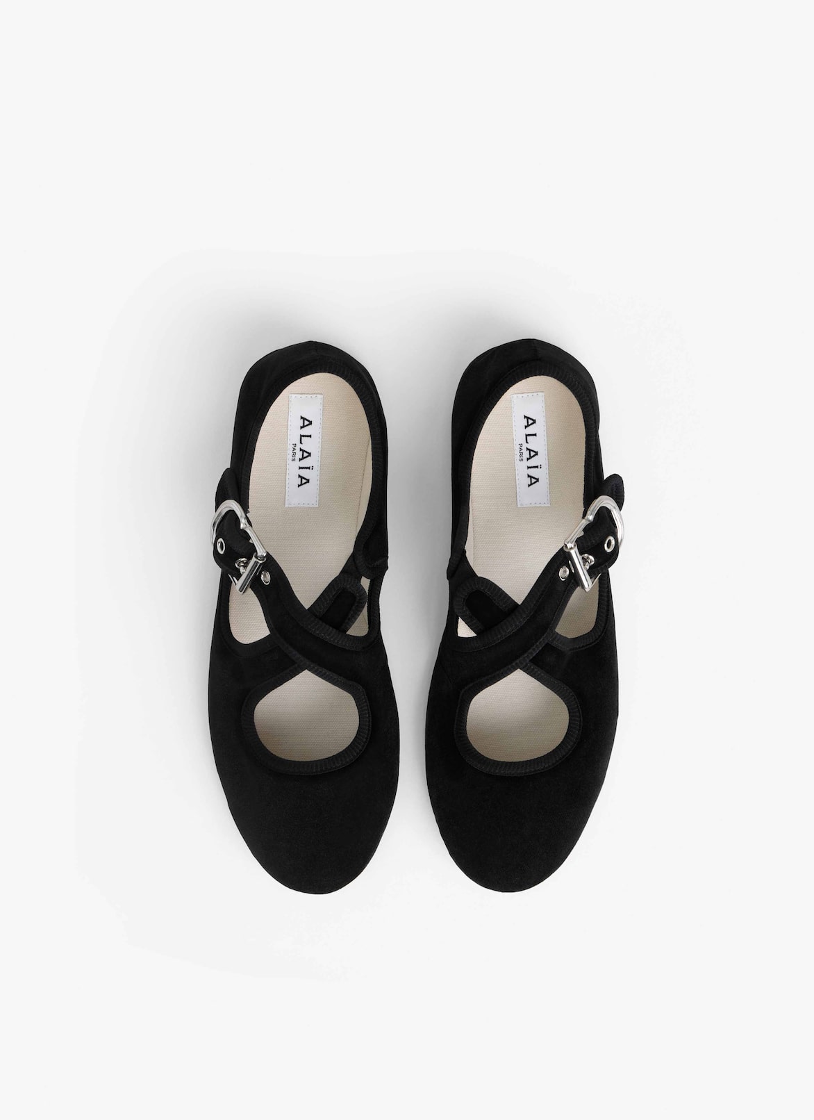 CRISS CROSS BALLET FLATS IN VELVET ALAÏA BLACK CRISS CROSS BALLET FLATS IN VELVET